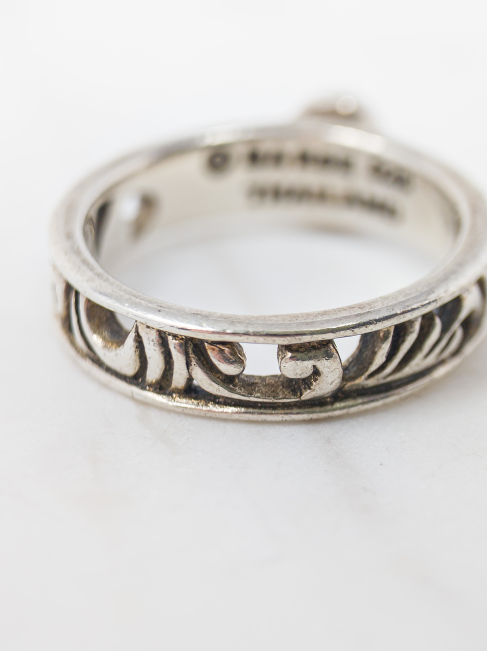 Barse 925 Sterling Silver Turquoise Scroll Ring, Sz 7.75, Handmade Thailand - Picture 13 of 16